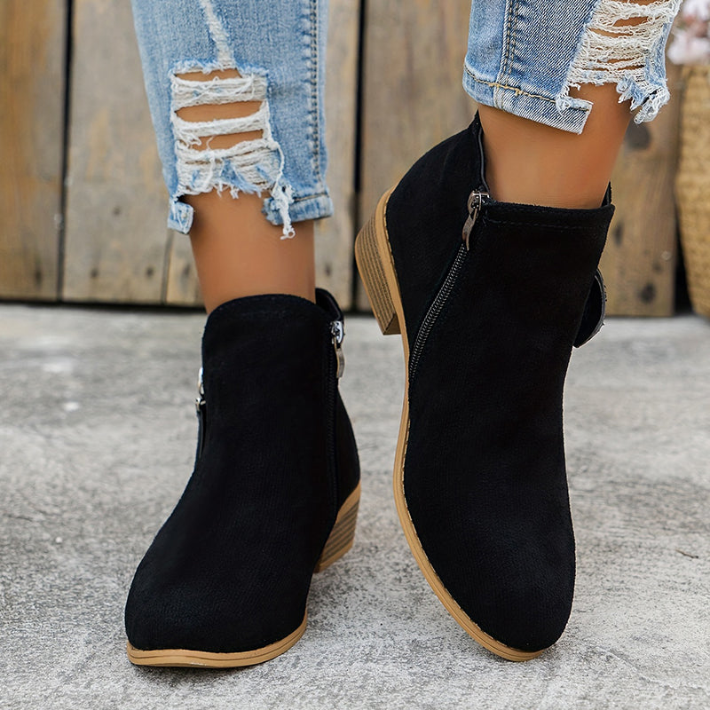 CARA | SIDE ZIP ANKLE BOOTS