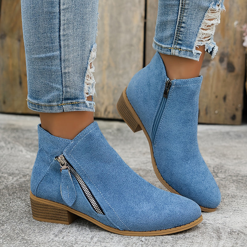 CARA | SIDE ZIP ANKLE BOOTS