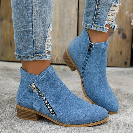 CARA | SIDE ZIP ANKLE BOOTS