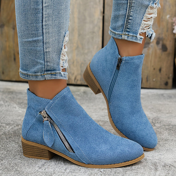 CARA | SIDE ZIP ANKLE BOOTS