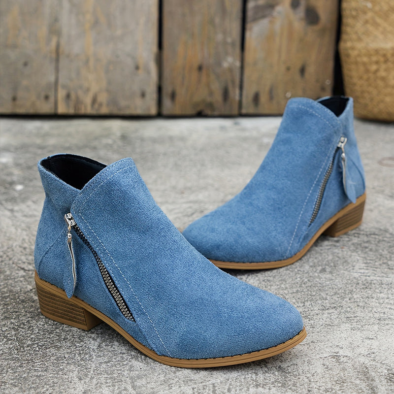CARA | SIDE ZIP ANKLE BOOTS