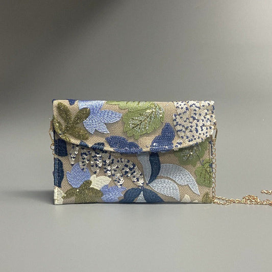 SAGEBLOOM | BOTANICAL SEQUIN CLUTCH CROSSBODY BAG