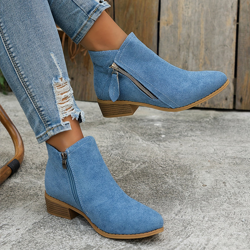 CARA | SIDE ZIP ANKLE BOOTS