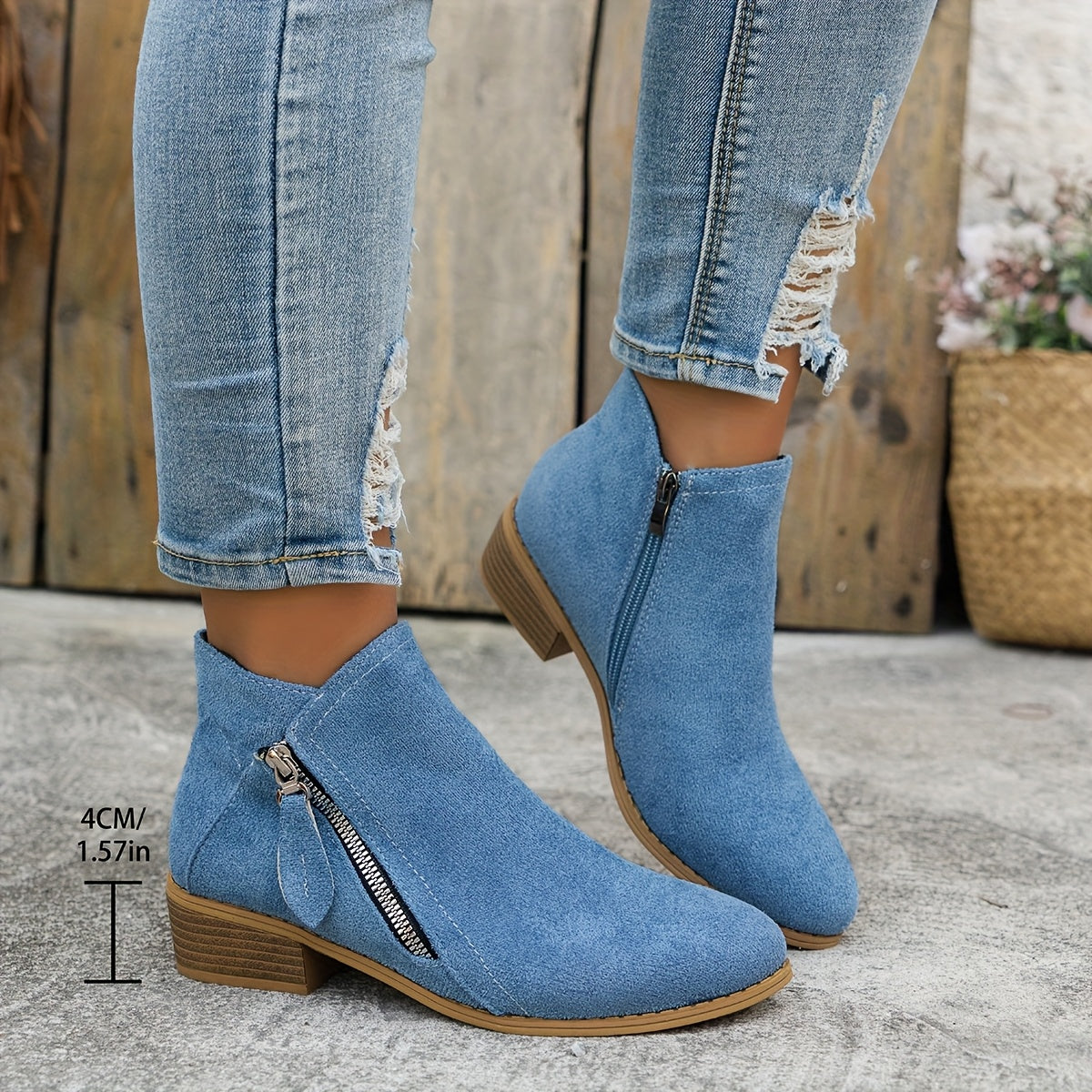 CARA | SIDE ZIP ANKLE BOOTS