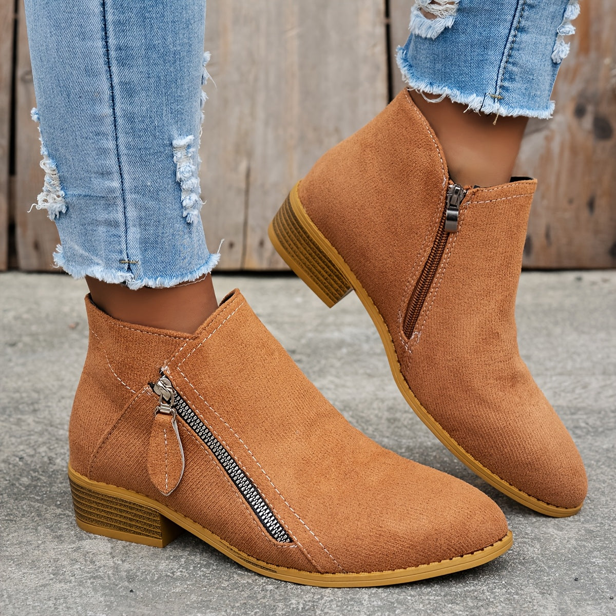 CARA | SIDE ZIP ANKLE BOOTS