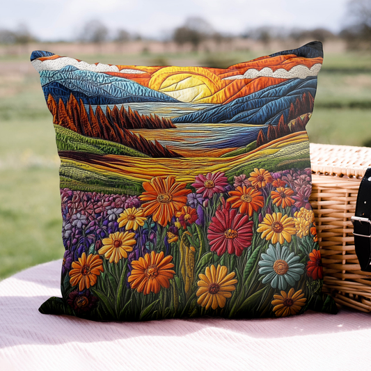 SUNRIDGE | MOUNTAIN SUNSET QUILTED CUSHION COVER