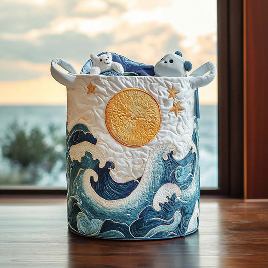 SUNSETCOVE | QUILTED TROPICAL SUNSET STORAGE BASKET