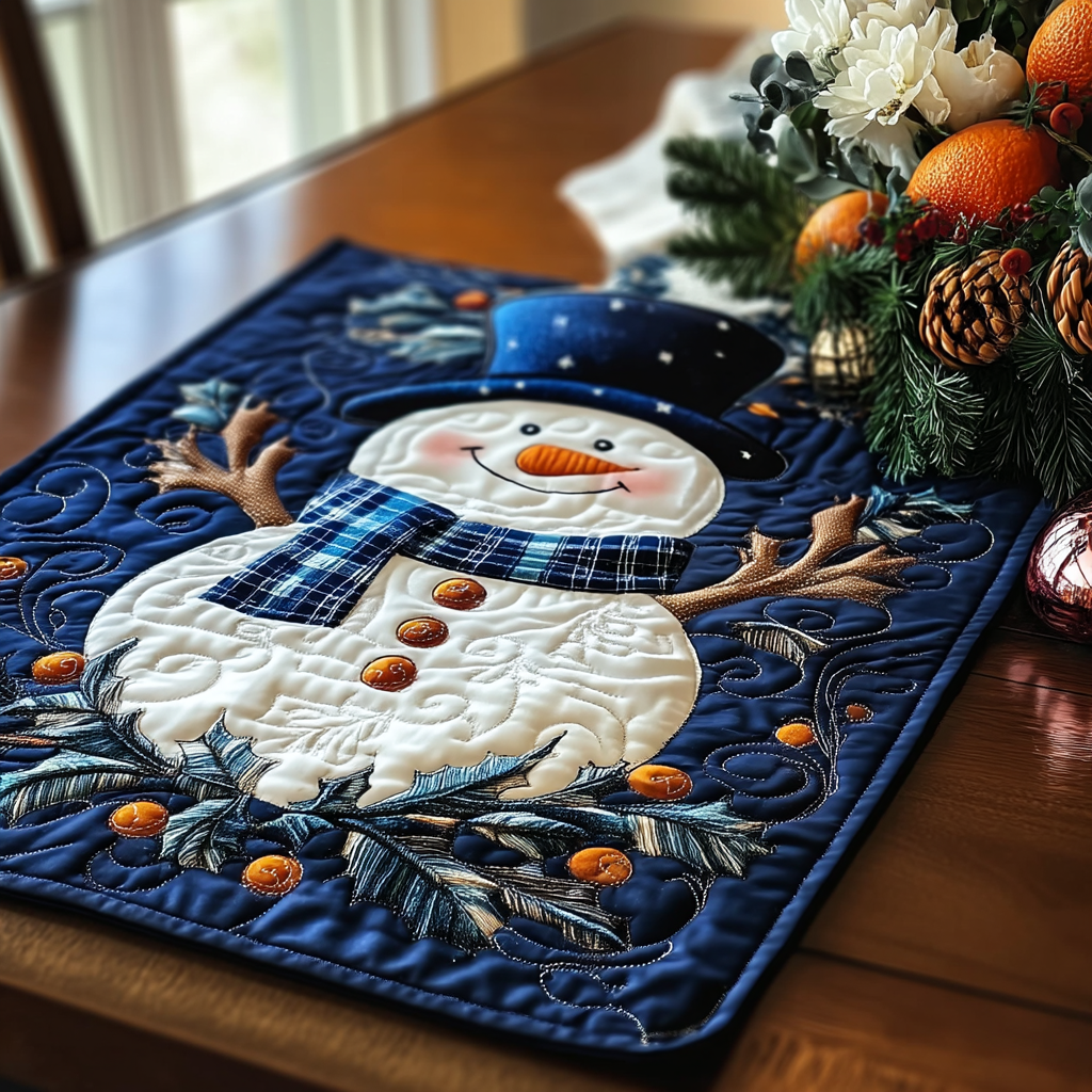 SNOWBERRY | FESTIVE SNOWMAN QUILTED PLACEMAT