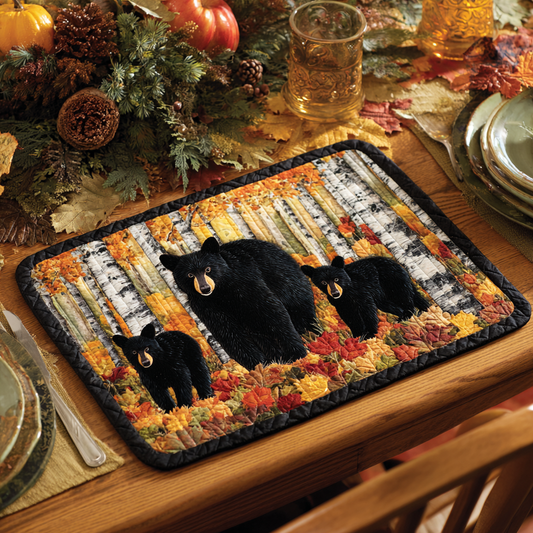 AUTUMNBEAR | WOODLAND BLACK BEAR QUILTED PLACEMAT