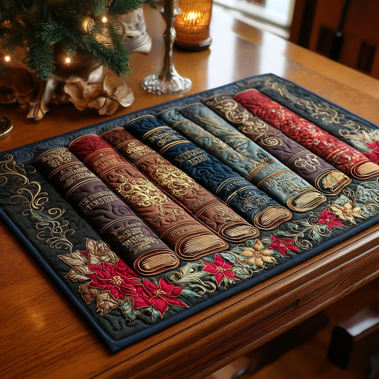 STORYBOOKNOEL | VINTAGE CHRISTMAS BOOKS QUILTED PLACEMAT