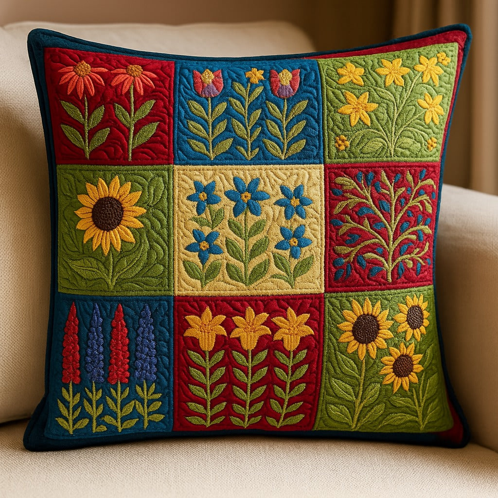 GARDENPATCH | COLORFUL FLORAL QUILTED CUSHION COVER