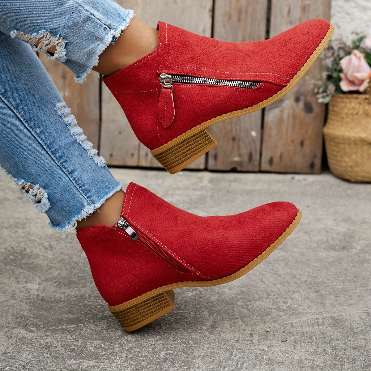 CARA | SIDE ZIP ANKLE BOOTS
