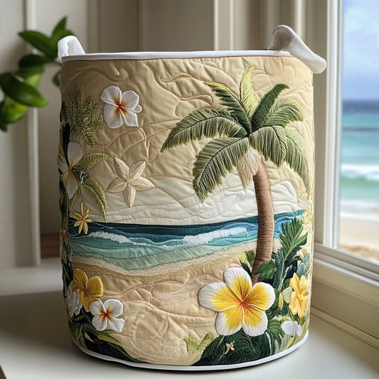 TROPISAND | QUILTED TROPICAL BEACH STORAGE BASKET