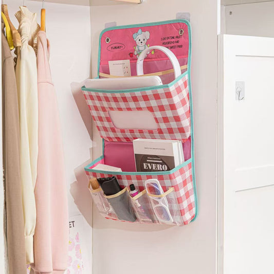 ROSYHAVEN | PINK PLAID HANGING CLOSET ORGANIZER