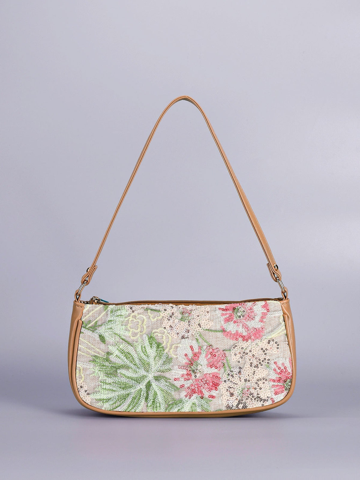 SPRINGBLOOM | PINK FLORAL SEQUIN SHOULDER BAG