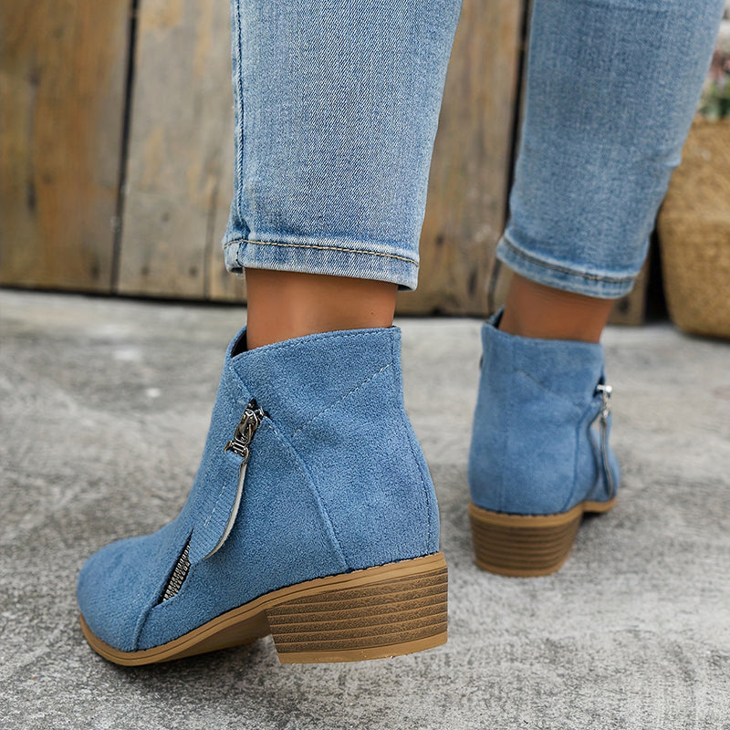 CARA | SIDE ZIP ANKLE BOOTS